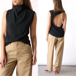 NWT GAUCHERE Open Back top in Mat Black